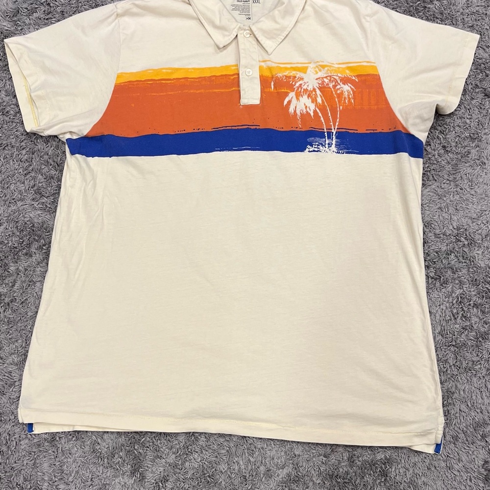 Men's Yellow, Orange/Blue Casual 80’s style Shirt